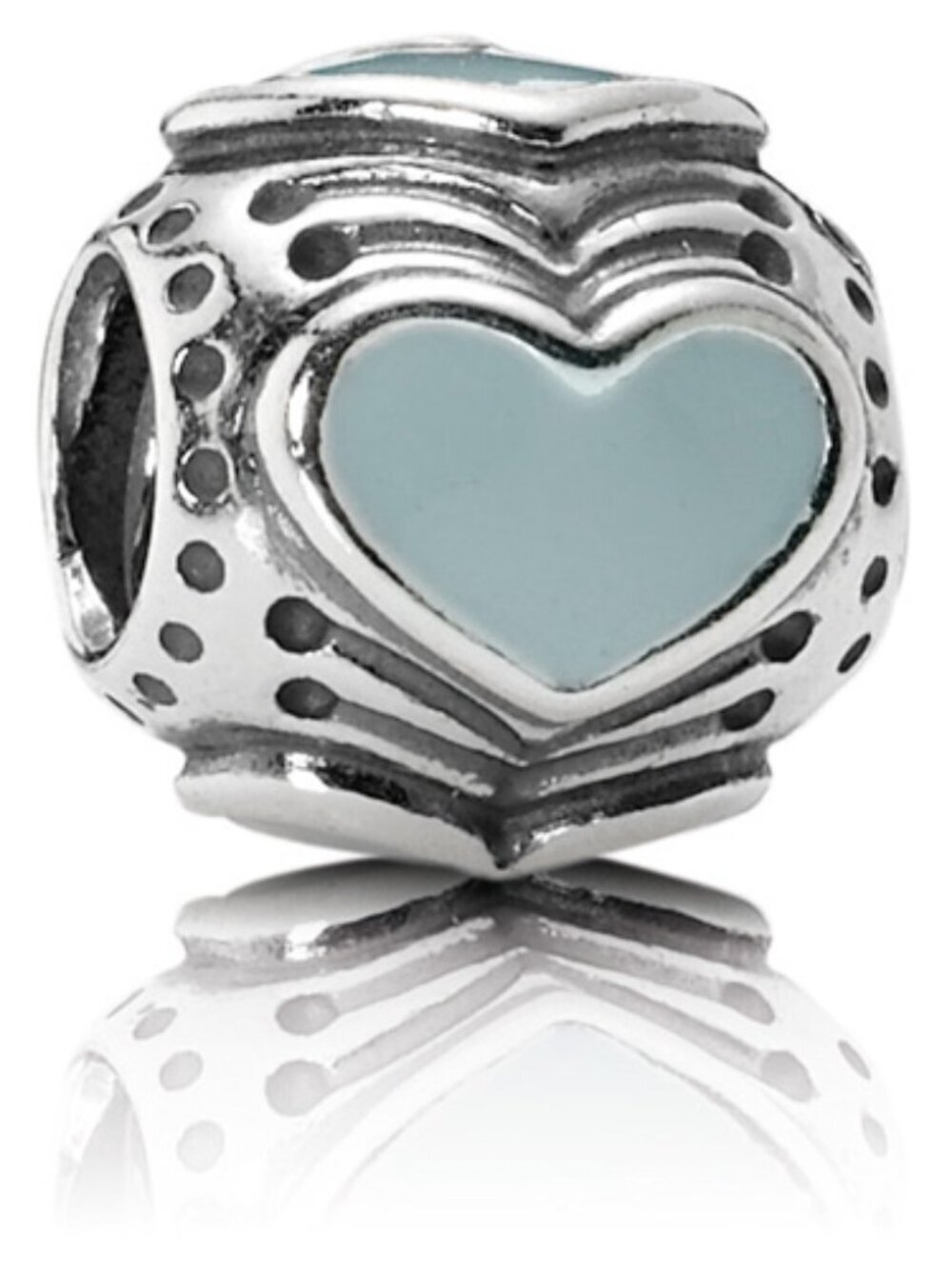 PANDORA Light Grey Enamel Hearts Charm Authentic Sterling Silver Love Romance